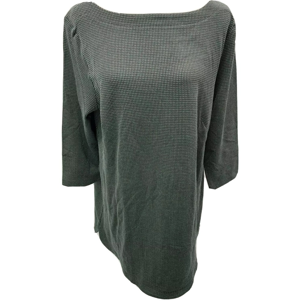J. Jill Tunic Shirt Pante Green Black  Size XL 3/4 Sleeve Top NWT